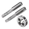 Uxcell 3-Piece Metric Hand Tap & Die Set, M12 X 1.25 Tapered/Bottom Thread Tap + Round Die, Manual Thread Tapping Tool for Repairs