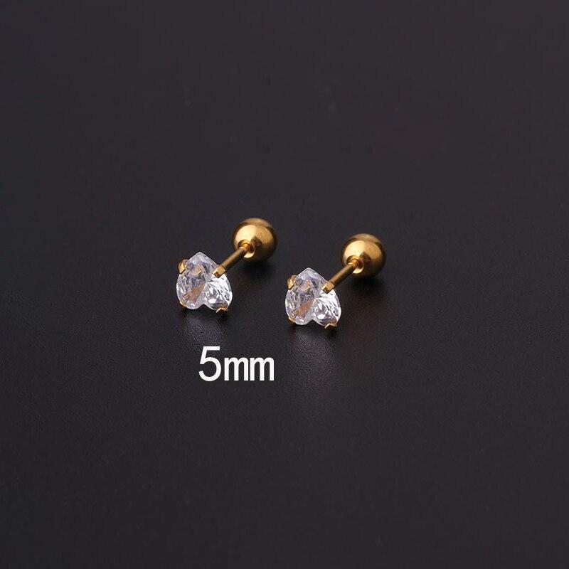 2 шт., серьги-гвоздики из нержавеющей стали 316L для пирсинга козелка, серьги-гвоздики для женщин, геометрический цирконий, кольцо для губ, ювелирные изделия для хряща