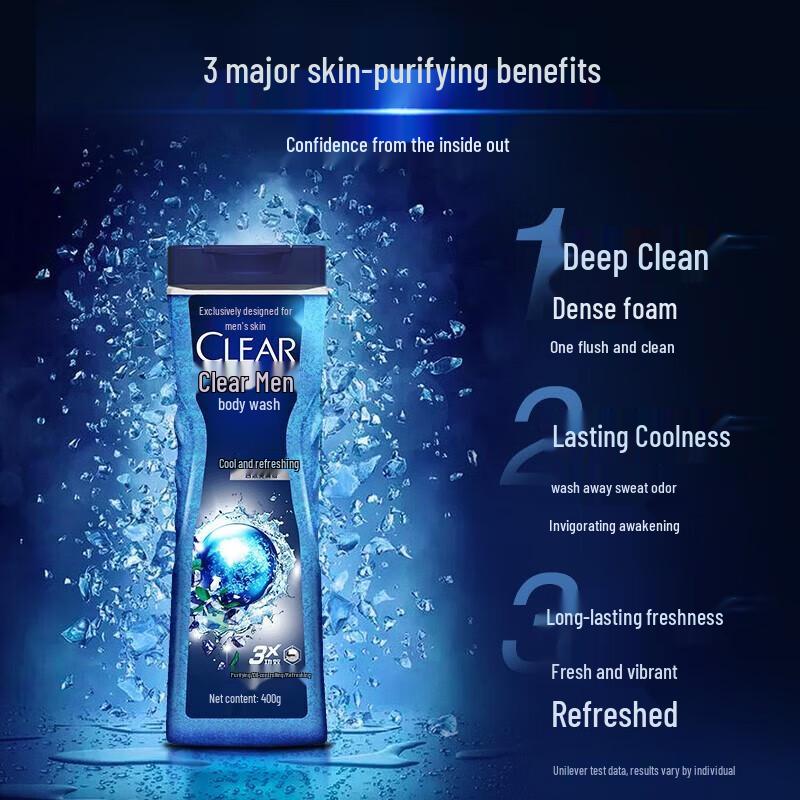 Clear Men Icy Cool Sea Salt Shower Gel