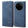 For Xiaomi 15 Ultra Case Jeans Cloth Texture Anti-Scratch Leather Stand Phone Cover