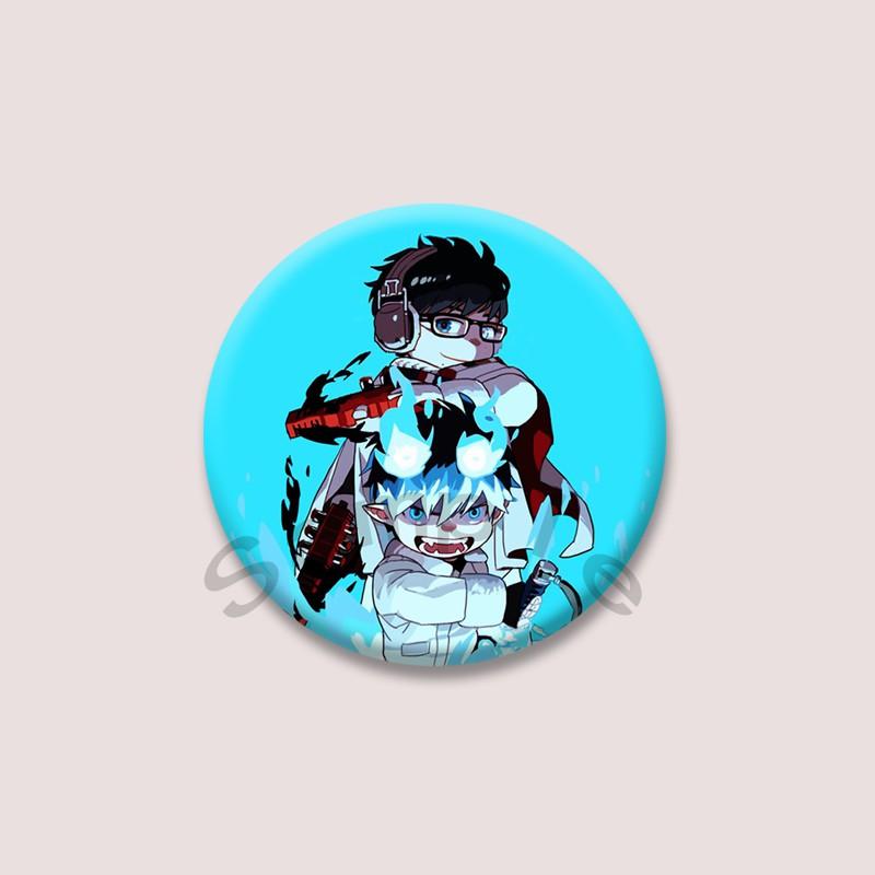 Creative Anime Blue Exorcist Brooch Pins Rin Okumura Mephisto Pheles Cartoon Badge Backpack Hat Clothes Jewelry Accessories Gift