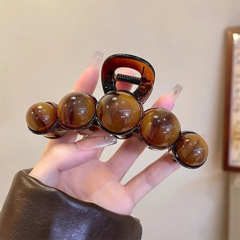 Ретро градиент бисерный коготь для волос 11 см женская геометрическая пластиковая шпилька для волос акула заколка мода все заколка для волос аксессуары для волос