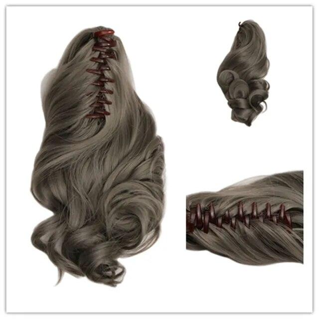Synthetic Wavy Claw Clip In Hair Extension Pony Tail Heat Resistant Natural Wave False Hairpiece