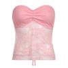 Solid Backless Bandage Corset Top Sweet Lace Stitched Strapless Tube Tops Women Sexy Club Party Tee Vintage Y2k Chic Vest 2025