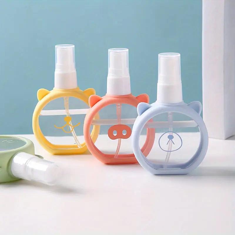 Многоразовый флакон-спрей 55 мл с силиконовым чехлом с мультяшным котом, распылитель мелкого распыления для спирта, дезинфицирующего средства, парфюмерии и макияжа
