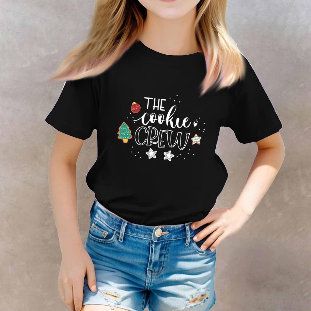 Christmas Day Toddler Girl Boy T-Shirts Kids Top Boys And Girls Printed Short Sleeved T-shirt