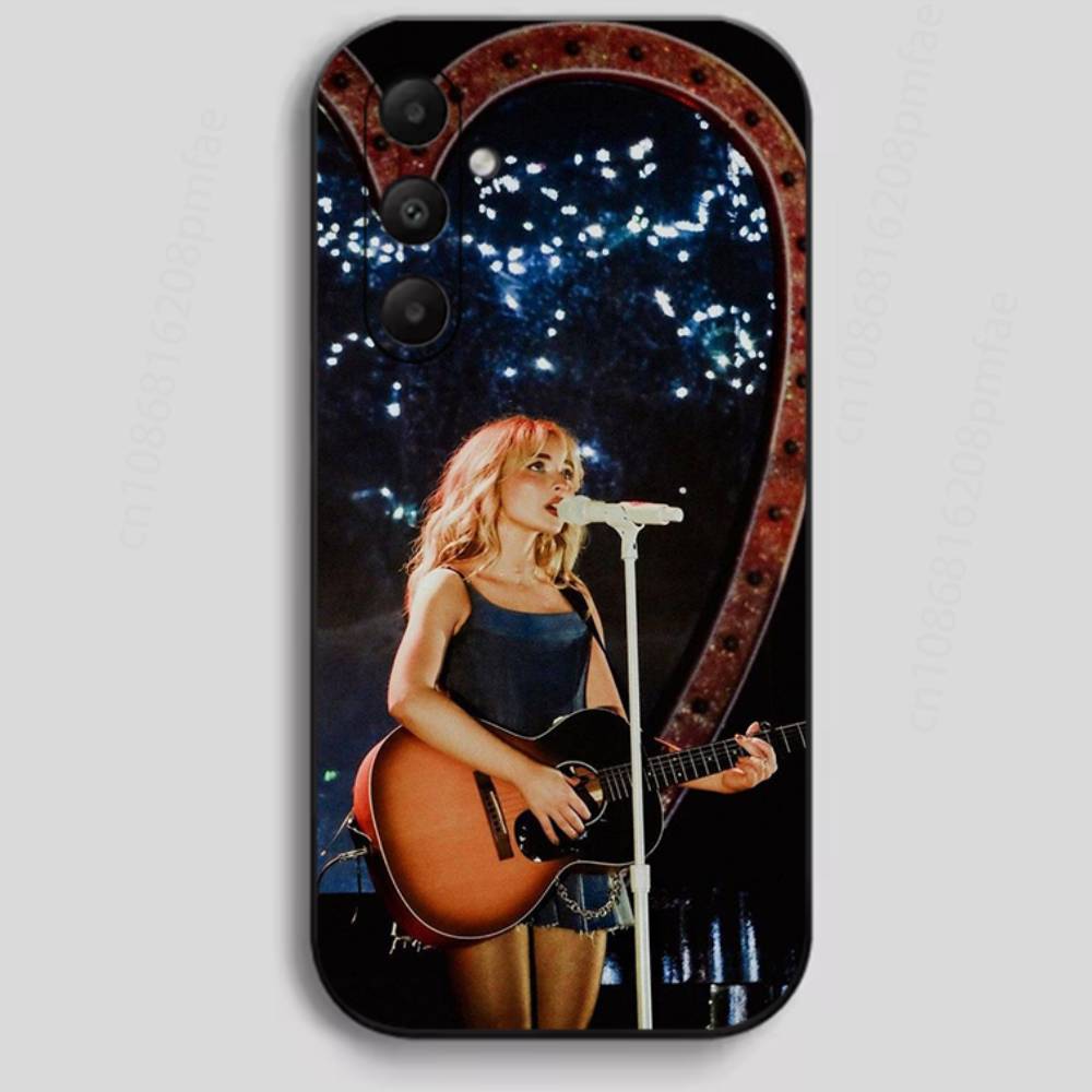 Чехол для телефона Singer S-Sabrina Carpenter для Samsung Galaxy A13, 21s, 22, 31, 32, 40, 52, 71, A91 Мягкий черный корпус