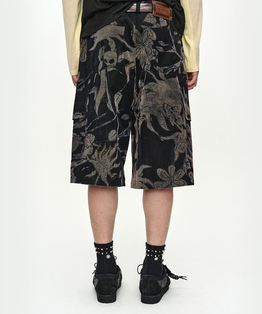 ADSB ANDERSSON BELL Flower Overlay Cargo Shorts Apa902M(Black/Beige)