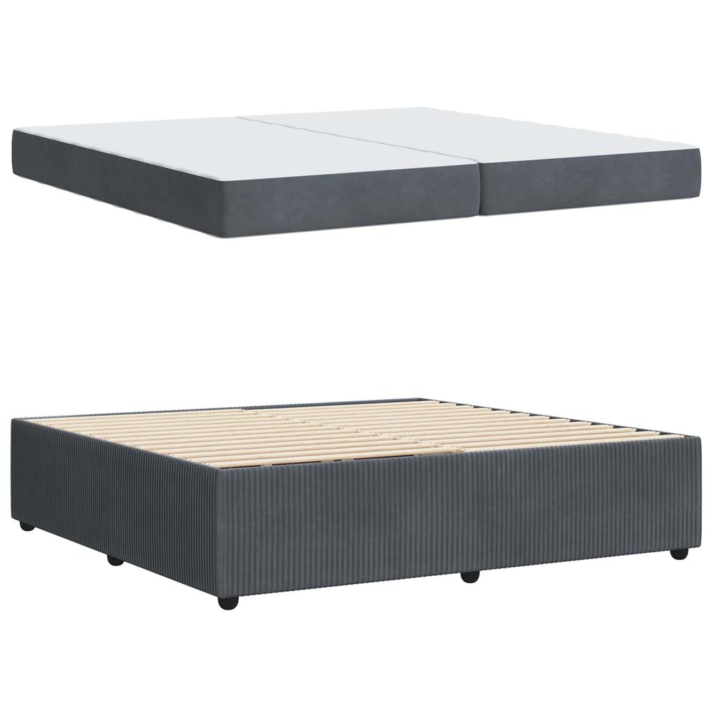 Bed Frame with Mattress Dark Gray 200 x 200 cm Fabric