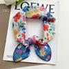 Sunscreen Headscarf Silk Scarf Female Design Cotton and Linen Small Square Scarf Sweet New Pastoral Floral Scarf Light and Breathable