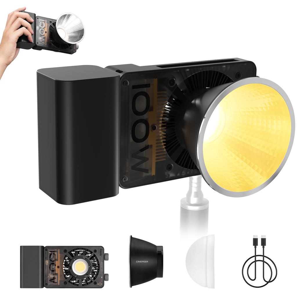 ZHIYUN CINEPEER CX100 COB Видеосвет 100 Вт Портативный Фотографический Заполняющий Свет Портативный Светодиодный Видеосвет 2700K 6500K с