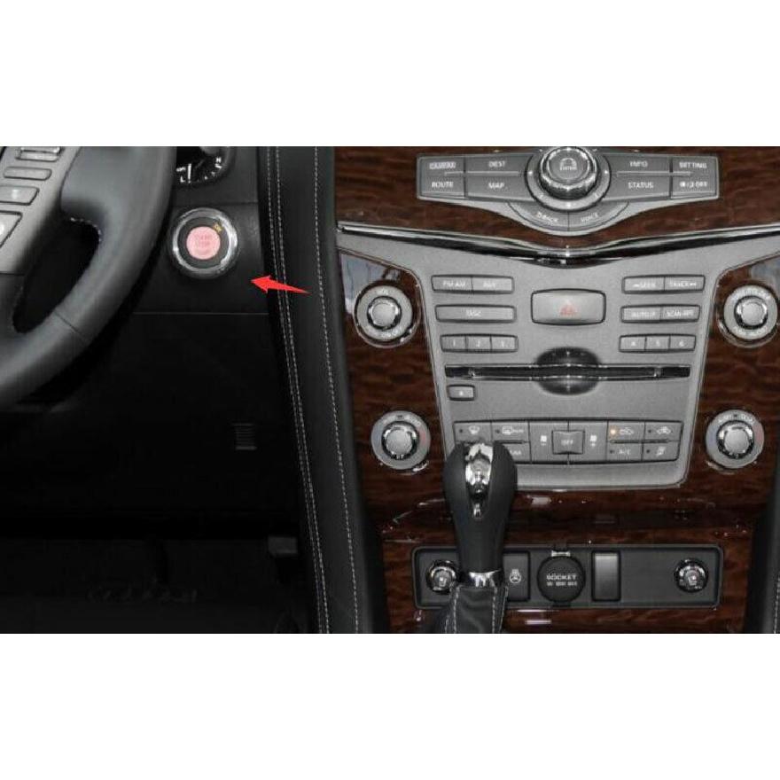 One-Click Startup Frame Cover Trim For Nissan Armada Y62 2017-2020 Carbon Fiber