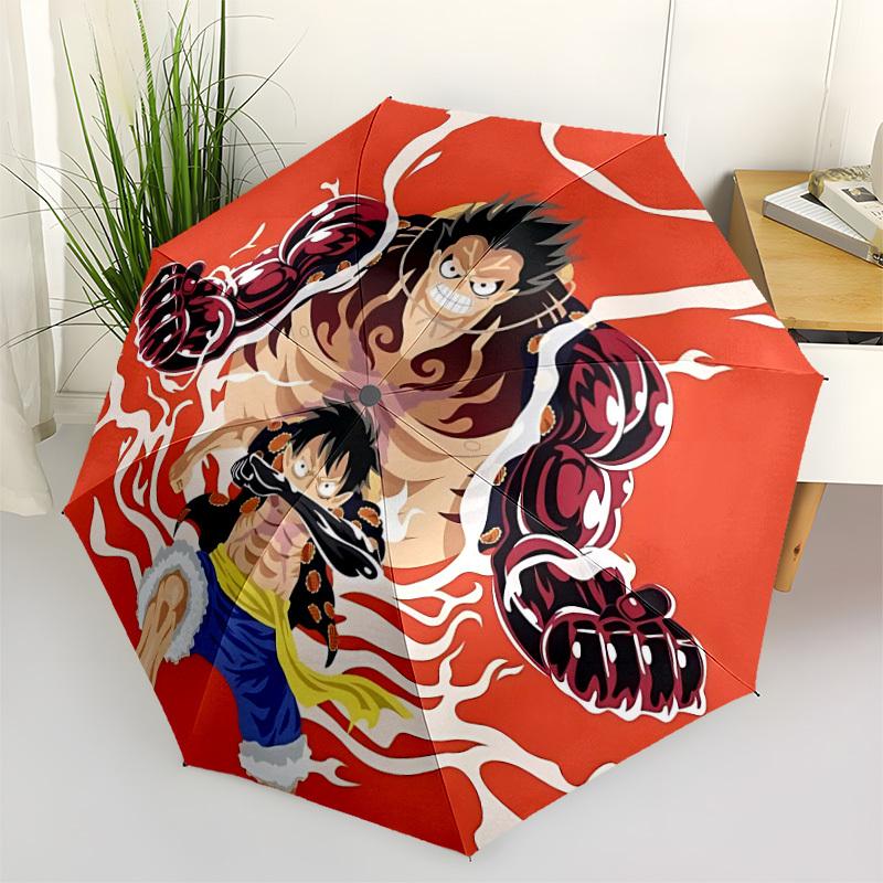1 шт. Зонт One Piece Монки Д. Луффи с автоматическим открытием/закрытием - Компактный дорожный зонт, идеально подходит для женщин и мужчин - Идеальный подарок на день рождения/Рождество, 184