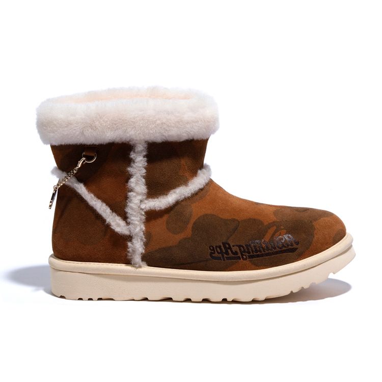 UGG X Bape Classic Mini зимние ботинки с флисовой подкладкой мужские ботинки коричневые 1104639