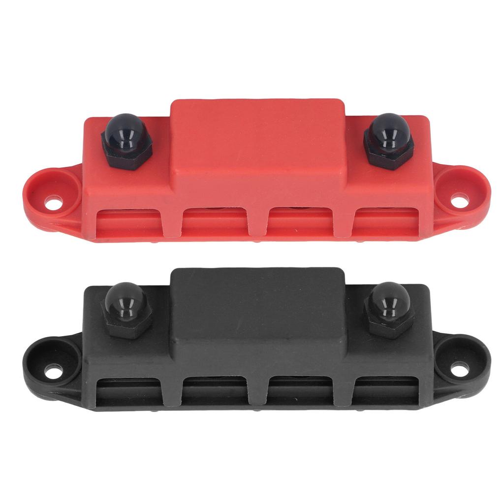 2 шт. Клеммная колодка шины 48 В 250 А Сверхмощный модуль Распределение питания Коробка постоянного тока 4 позиции M10 для RV Морской Красный Черный