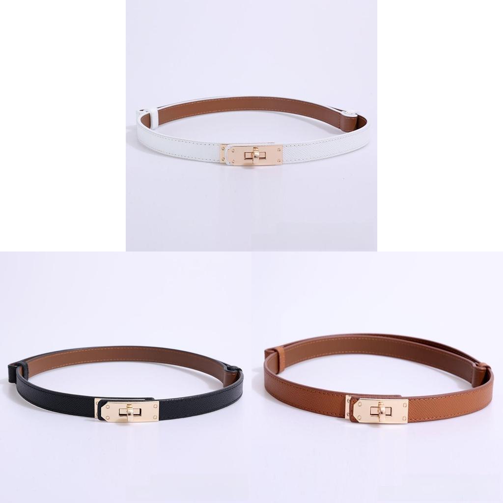 Womens Retro Textured Pu Leather Belt With Alloy Buckle For Dresses And Skirts