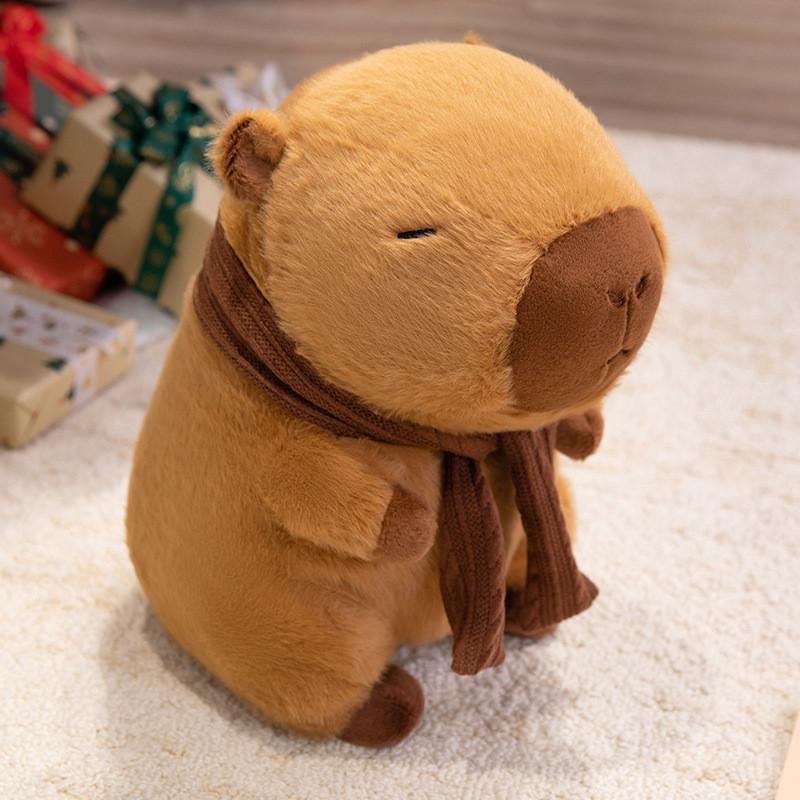 Scarf Wear Capybara Cartoon Plush Dolls Childrens Gifts Toys Home Decoration