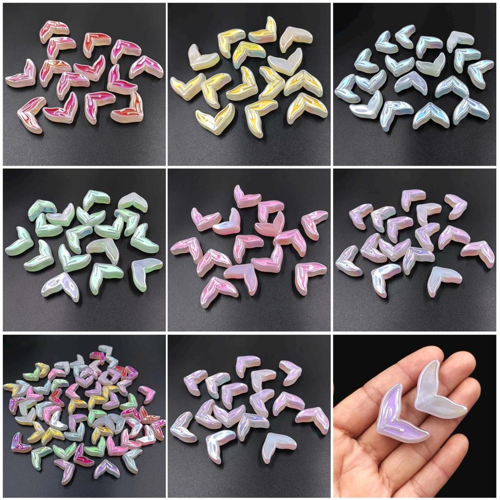 Материал рыбьего хвоста, креативные сверкающие свободные бусины, акрил, 5 шт., аксессуары для самодельных украшений, изготовление односторонних браслетов, капля масла