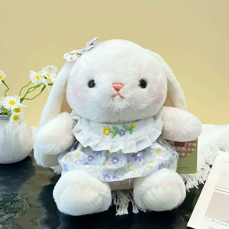 Милая плюшевая игрушка-кролик из мягкого короткого плюша для девочек, подарок на ночь, декор для сна