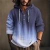Printed Men's Cotton And Linen Shirt Hooded Long-sleeved Hooded Spring And Summer Casual Daily Wear