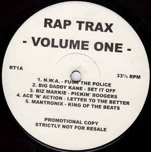 12-дюймовая пластинка VARIOUS - Rap Trax - Volume One - RT1 Без лейбла Рэп и хип-хоп/R&B Б/У