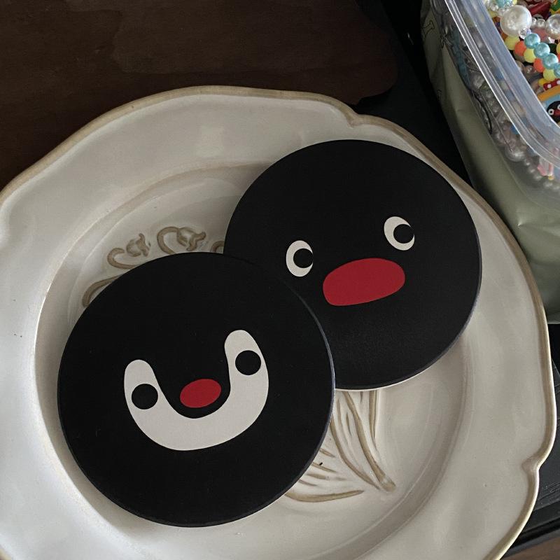 Нишевая Персонализированная Черная Подставка в виде Пингвина, Креативный Подарок Абсорбирующая Керамическая Подставка Под Кофе