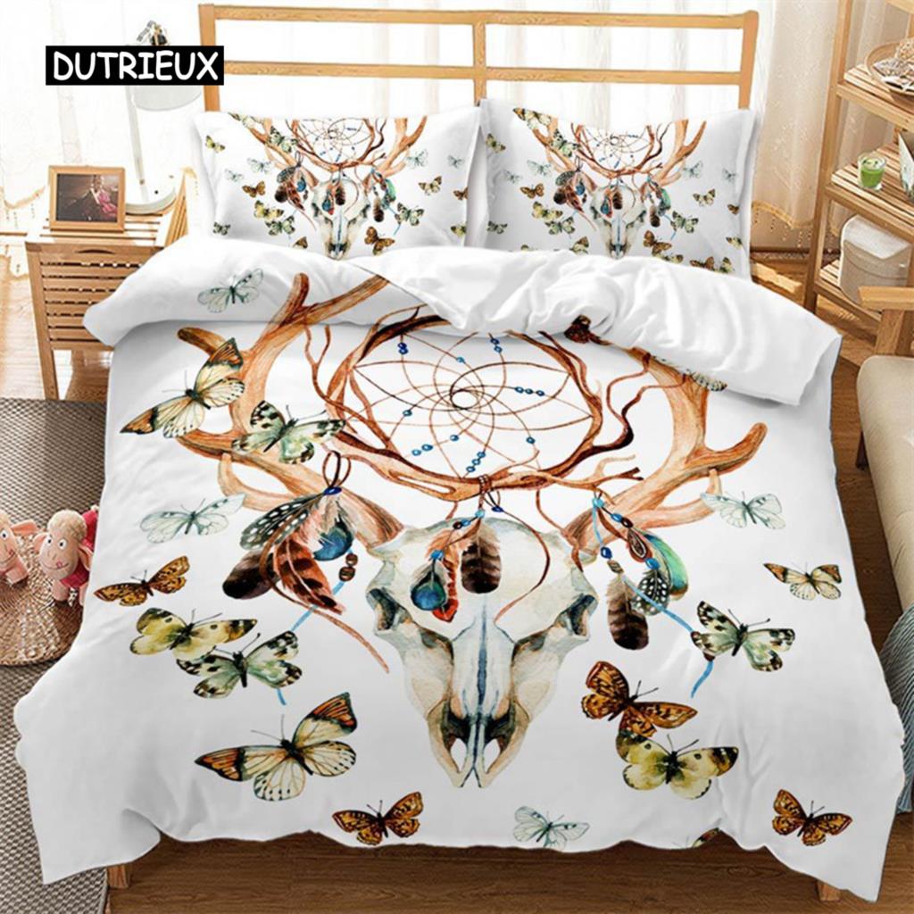 Пододеяльник Dreamcatcher Bohemia Mandala Floral Feather Комплект постельного белья King Single для детей и взрослых Микрофибра Starry Sky Пододеяльник