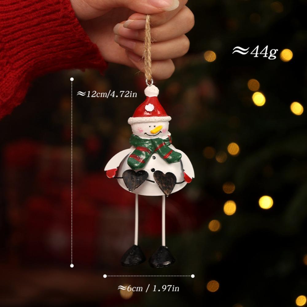 Santa Clasu Christmas Hanging Decoration Nordic Style Iron Material Xmas Tree Pendant Exquisite Creative Christmas Ornament