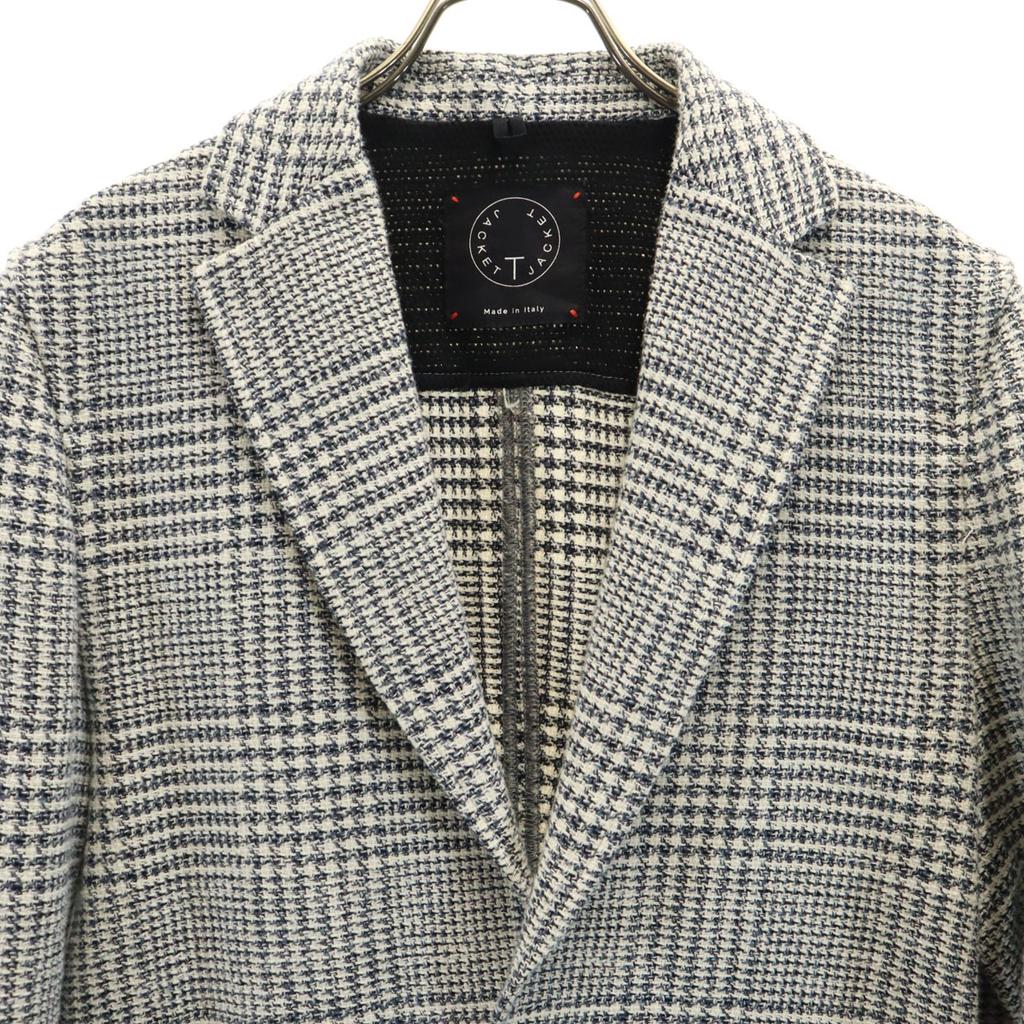 T-JACKET сделано в Италии Клетчатый узор Длинный рукав Легкий твидовый приталенный пиджак Мужской Б/у