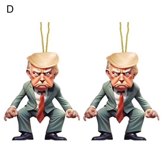 2 шт. подвеска для автомобиля Трампа 2D акриловые украшения Трампа внутренние настенные украшения для рождественской елки