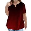 Children's Plus-size T-shirt Gradient Casual Fashion V-neck Short-sleeved Pocket Top