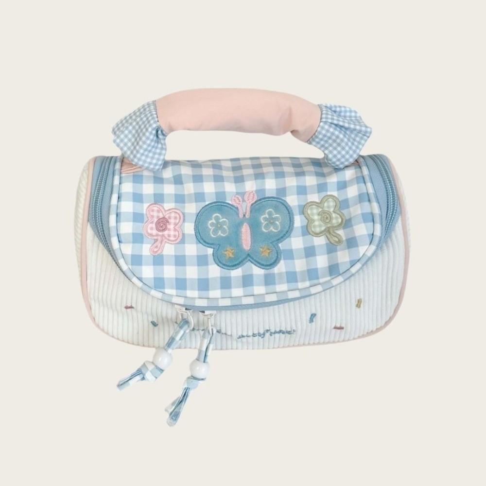 Desktop Storage Cartoon Stationery Bag Cake Butterfly Handheld Pencil Pouch Children