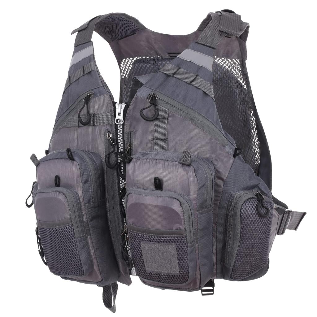 Lixada Fishing High Large Multiple Load Capacity Up To One Size Fits All Vest, Buoyancy, Breathable, Capacity, Pockets, Unisex, 95kg,