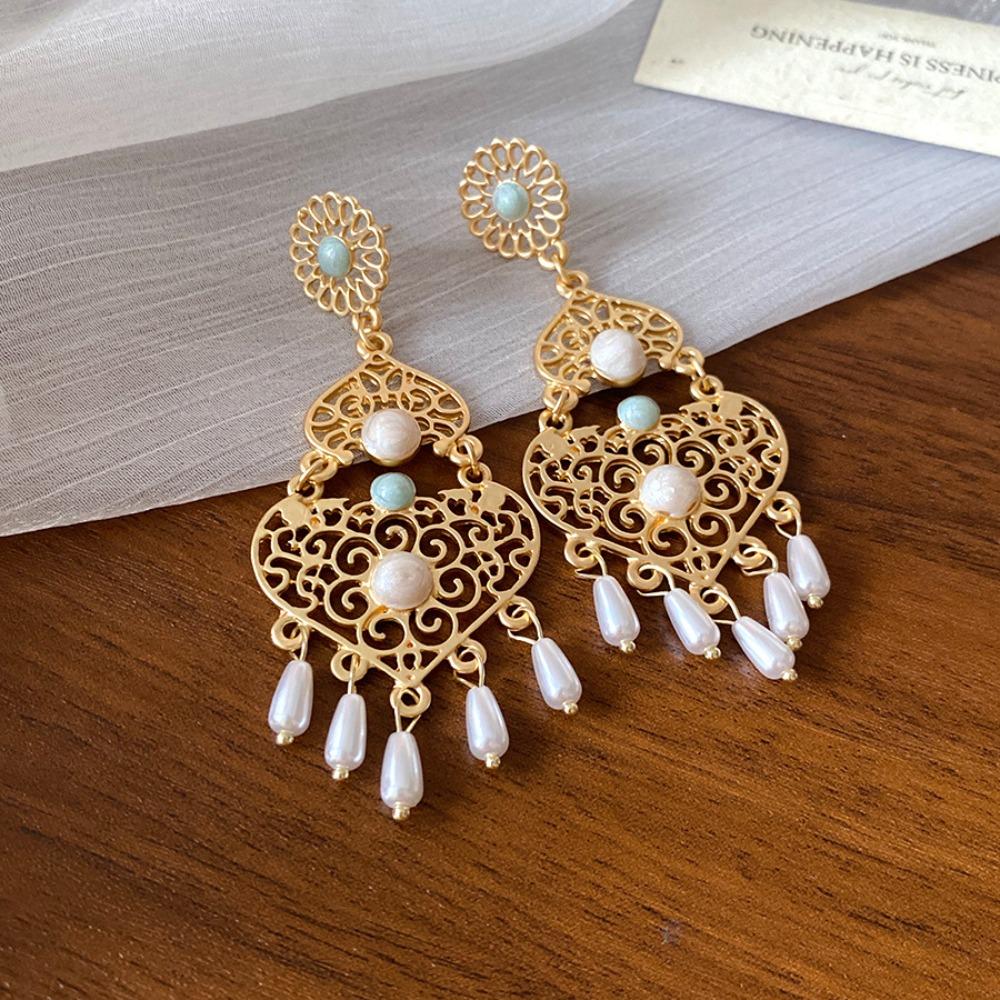 Exquisite Oil Drop Flower Ear Studs Baroque Korean Style Earrings Enamel Flower Earrings Girls