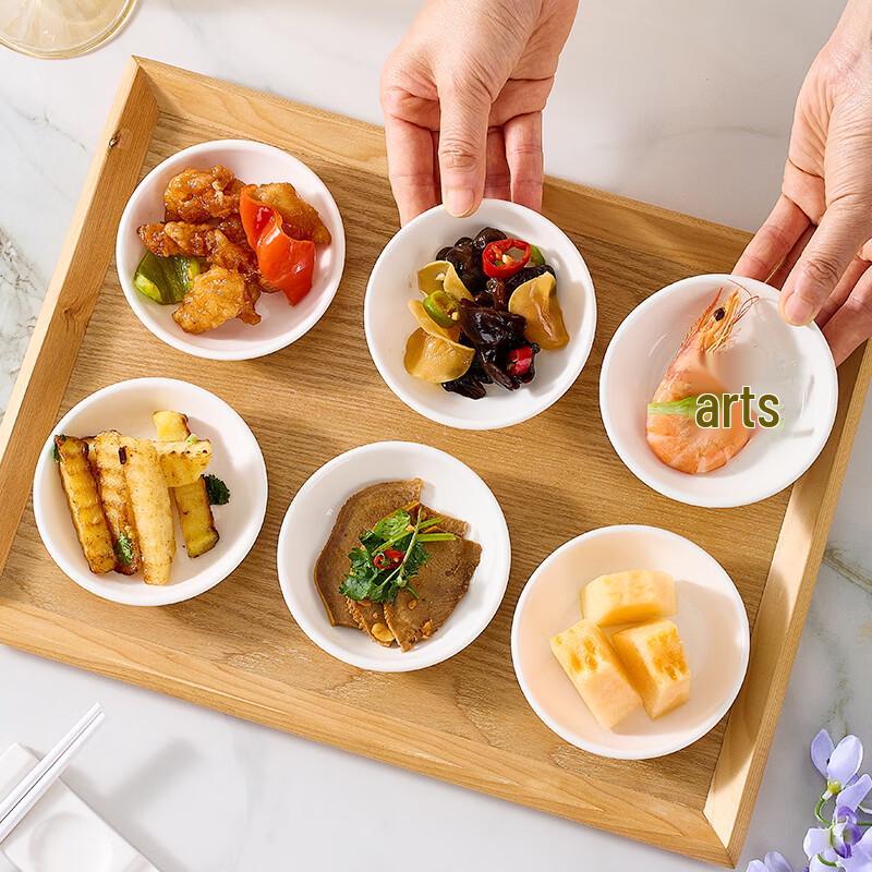 Wuhe Pure White Ceramic 3.5-inch Square Dipping Dish Set of 4