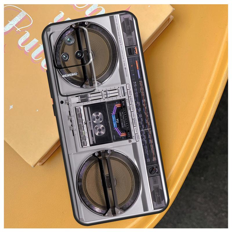 Ретро Черный Бумбокс Чехол Для Xiaomi 17 Pro Max 14 15 Ultra 13T 14T 15T POCO X7 X5 X6 Pro F5 F6 F7 F8 Ultra Чехол