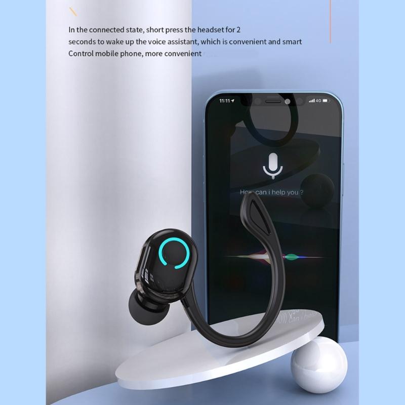 Беспроводные наушники с заушными крючками, совместимые с Bluetooth, один наушник, деловые наушники-вкладыши, длительное время работы от аккумулятора