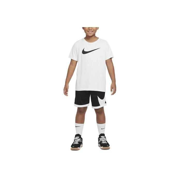 Nike Детские шорты для баскетбола Dri-FIT с цветными блоками, принтом логотипа и шнуровкой, черные DM8186010
