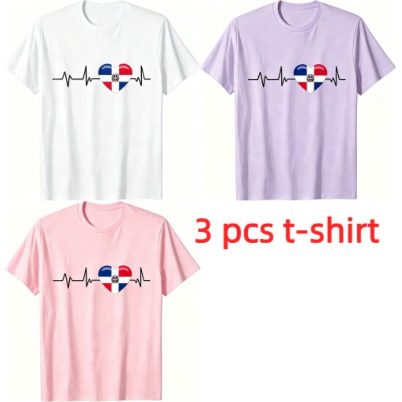 Fun ECG Lines Pattern Print Men's T-shirt Summer Men's and Women's Casual Fashion Tops Men's Short Sleeve T-shirt Oversize Clothing