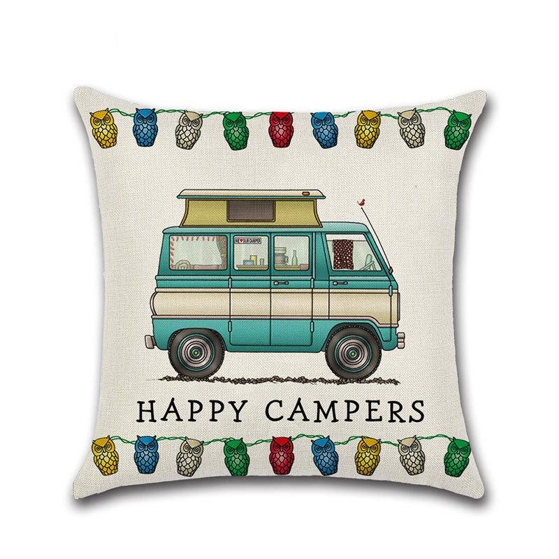 Декоративная наволочка на подушку-плед для дивана Happy Campers, идеально подходящая для домашнего декора
