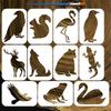 11Pcs 11 Styles Animals PET Hollow Out Drawing Painting Stencils for DIY Scrapbook Photo Album Mixed Shapes 148x105mm 1pc/style