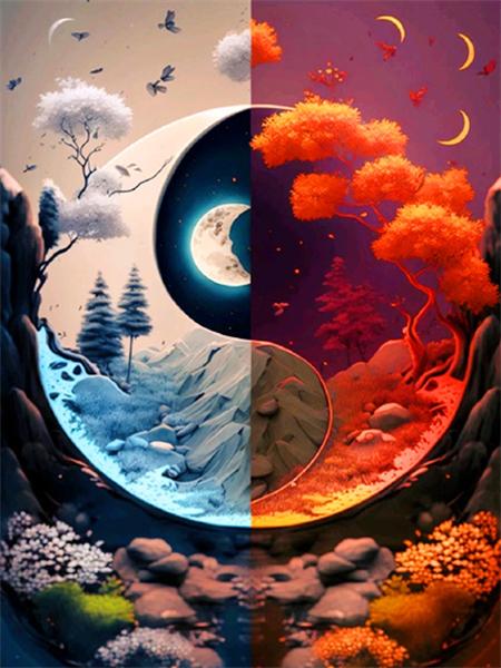 Коллекция алмазной живописи 2023 года «Пейзаж четырех сезонов» Квадратная/круглая вышивка Мозаика Лунный пейзаж Домашний декор