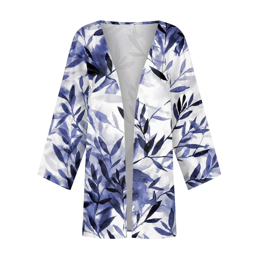 Женская повседневная модная легкая куртка средней длины с принтом в стиле ретро, ​​кардиган