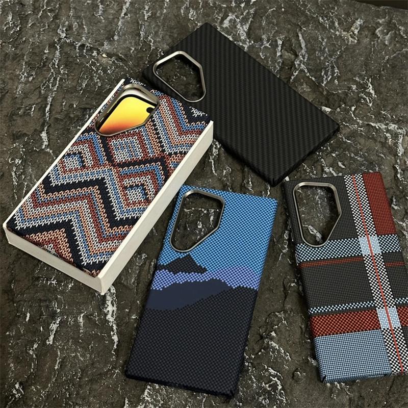 Роскошный чехол из углеродного волокна с беспроводной зарядкой Magsafe для Samsung Galaxy S25 S23 S24 S22Ultra Plus, твердый чехол из сплава с защитой объектива