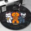 1pc Anime Cat Round Carpet  Cute Cartoon Design Chair Mat for Office, Home Decor, Living Room