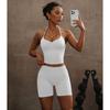 Womens Yoga Set With Built-in Bra Pad Backless Tank Top High-Waisted Leggings Quick-Dry Stretch Sportswear Gym Pilates