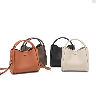 Кожаная премиальная сумка-ведро из первого слоя коровьей кожи, женская новая весенняя универсальная сумка через плечо или кроссбоди, портативная сумка-корзина для овощей