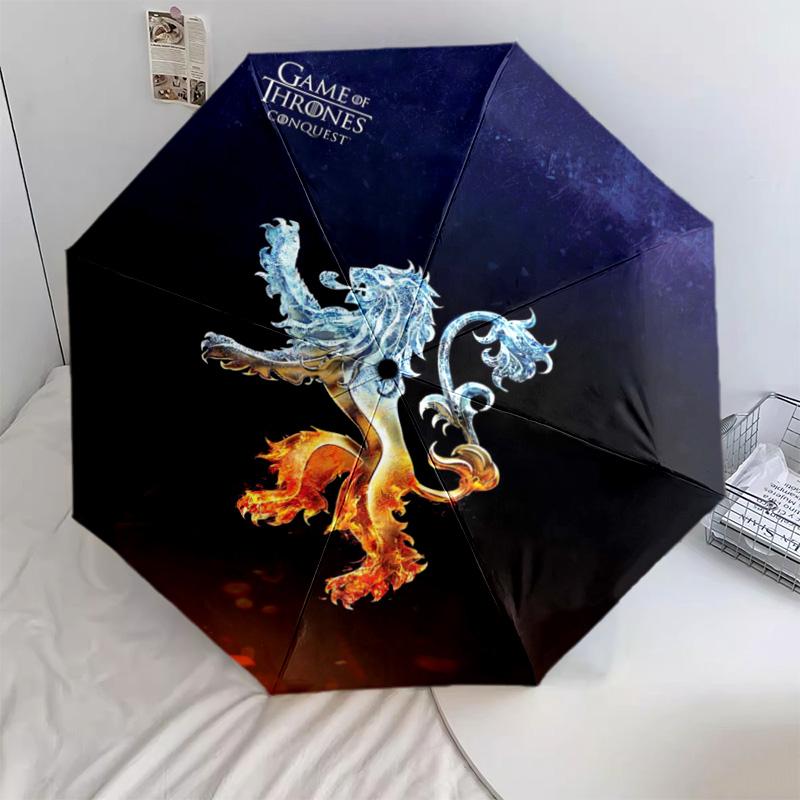 1 шт. Автоматический складной зонт - Мультяшный узор, Портативная и складная конструкция с 24 спицами, Рождественские и новогодние подарки