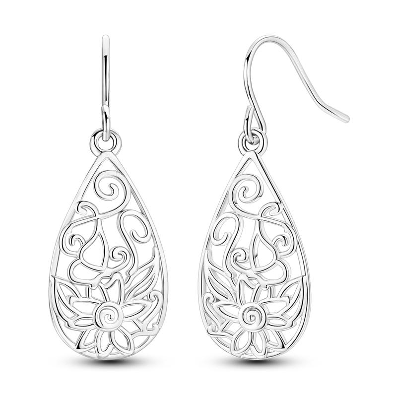 925 Silver Earrings Shining Zircon Cherry Rainbow Flower Mushroom Iris Flower Hoop Earring for Women Party Jewelry Gift