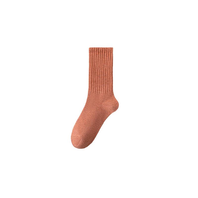 Female Autumn and Winter Cotton Pure Color Leisure Comfortable All Kinds of Anti Bacterial Deodorant Tube Socks